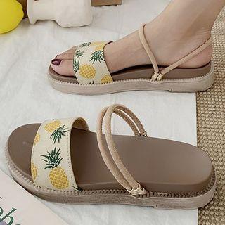 Platform Fruit Pattern Sandals