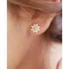 Rhinestone-flower Stud Earrings