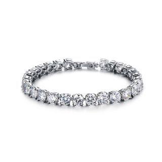 Fashion Elegant Geometric Cubic Zirconia Bracelet Silver - One Size
