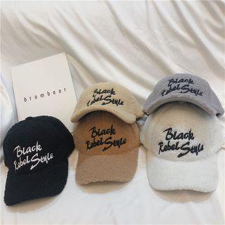 Letter Embroidered Furry Cap
