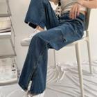 Distressed Split-side Loose-fit Jeans