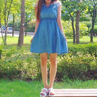 Strappy Denim A-line Dress