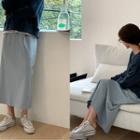 Slit-back Maxi Skirt With Belt
