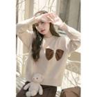 Bow Accent Sweater Khaki - One Size