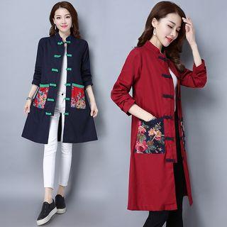 Print Panel Frog Buttoned Jacket