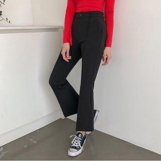 Seam-trim Semi Boot-cut Dress Pants