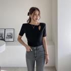 Cutout-trim Knotted Top