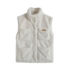 Fleece High Neck Letter Vest With Pocket