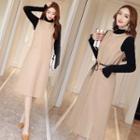 Set: Long-sleeve Top + Sleeveless Dress