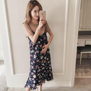 Set: Nursery T-shirt + Floral Sheath Dress