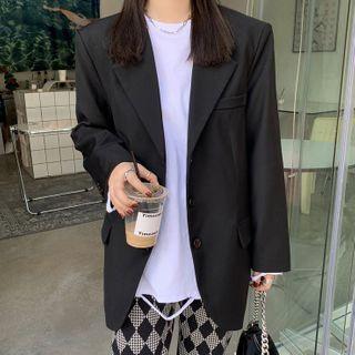 Blazer / Argyle Print Wide Leg Pants