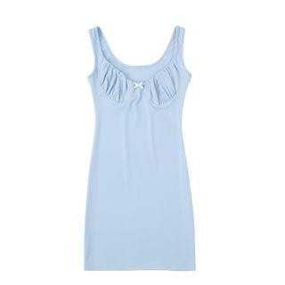 Sleeveless Bow Detail Mini Sheath Dress