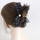 Dotted Bow Mesh Hair Claw