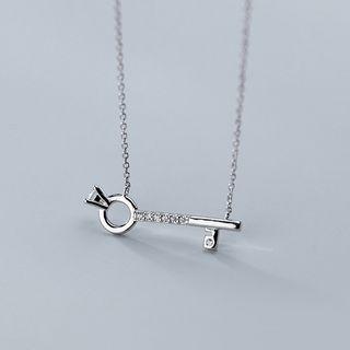 925 Sterling Silver Key Necklace S925 Silver - Necklace - Silver - One Size