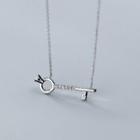 925 Sterling Silver Key Necklace S925 Silver - Necklace - Silver - One Size