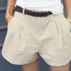 Pintuck Shorts With Belt