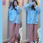 Single-breasted Jacket / Wide-leg Pants / Long-sleeve T-shirt