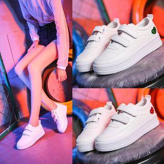 Plain Platform Adhesive Strap Sneakers