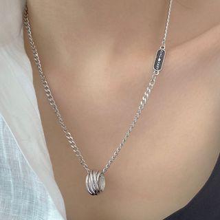 Stainless Steel Pendant Necklace E504 - Silver - One Size