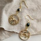 Mermaid Rhinestone Asymmetrical Alloy Dangle Earring 1 Pair - 1922 - Gold - One Size