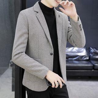 Plaid Single-button Thick Blazer