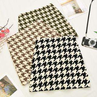 Houndstooth Print A-line Skirt