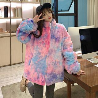 Tie Dye Fluffy Zip Jacket