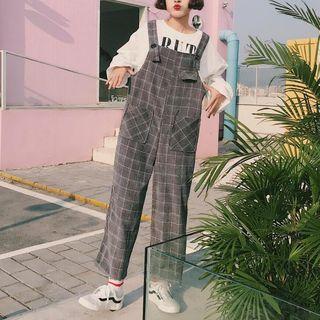 Plaid Corduroy Dungaree