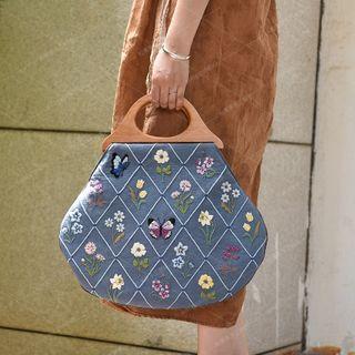 Flower & Butterfly Handbag Diy Embroidery Kit