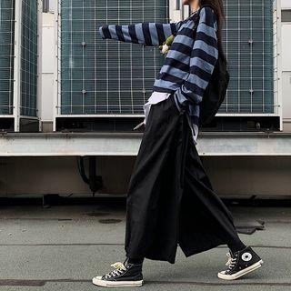 High-waist Plain Baggy Pants