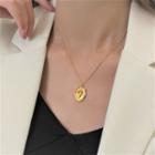 Embossed Pendant Alloy Necklace Necklace - Does Not Fade - Gold - One Size