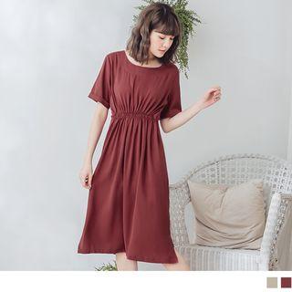 Gather Waist Short Sleeve Dress