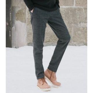 Wool Blend Straight Leg Pants