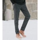 Wool Blend Straight Leg Pants