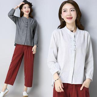 Frog Buttoned Striped Shirt