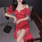 Irregular V-neck Slim-fit Dress