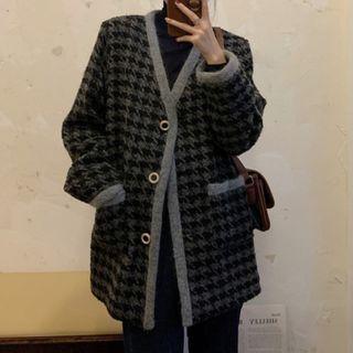 Long-sleeve Knit Jacket As Shown In Figure - One Size