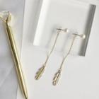 Feather Alloy Dangle Earring 1 Pair - Gold - One Size