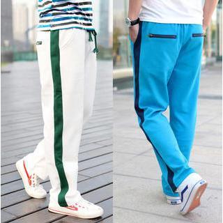 Drawstring Contrast Trim Sweatpants