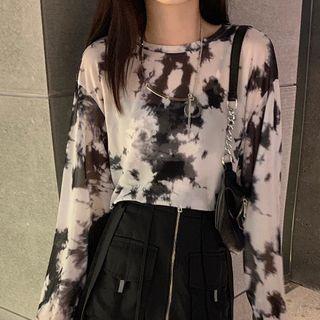 Long-sleeve Tie-dye T-shirt / Spaghetti Strap Top