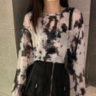Long-sleeve Tie-dye T-shirt / Spaghetti Strap Top