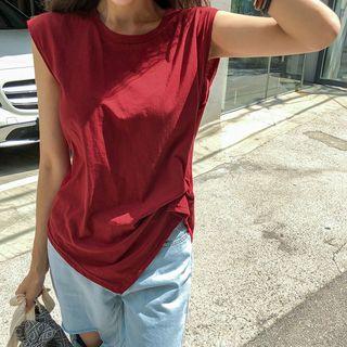 Sleeveless Knotted Cotton Top
