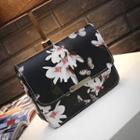 Floral Print Faux Leather Crossbody Bag
