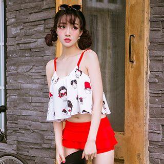 Frilled 2-piece Tiered Swimdress