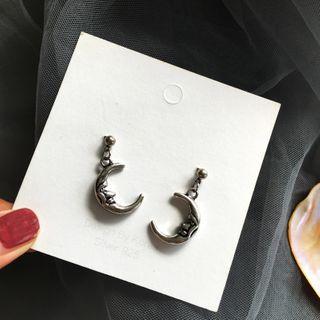 Alloy Moon Dangle Earring 1 Pair - As Shown In Figure - One Size