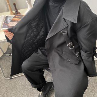 Belted Lapel Oversize Long Jacket