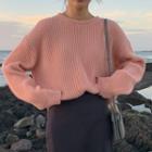 Round Neck Ribbed Sweater