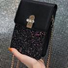 Embellished Faux Leather Crossbody Pouch