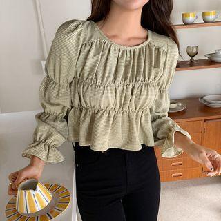 Band-trim Check Cropped Top