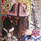 Pom Pom Crochet Hooded Scarf Diy Kit / Tool